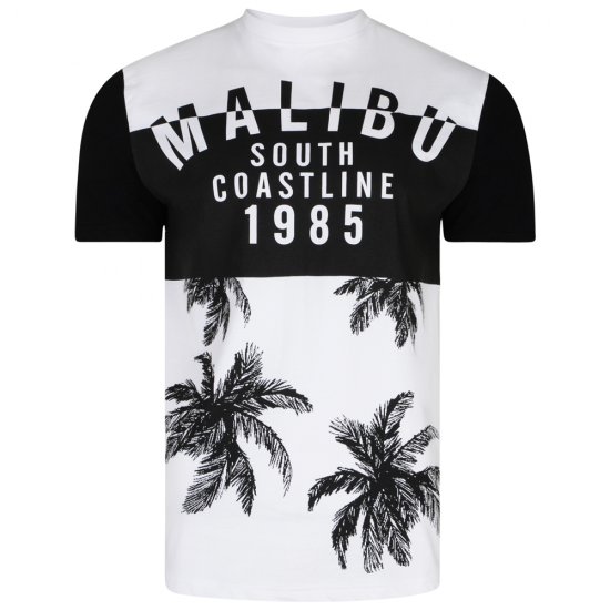 Kam Jeans 5228 Malibu T-shirt Black/White - Tričká - Nadrozmerné tričká - 2XL-14XL