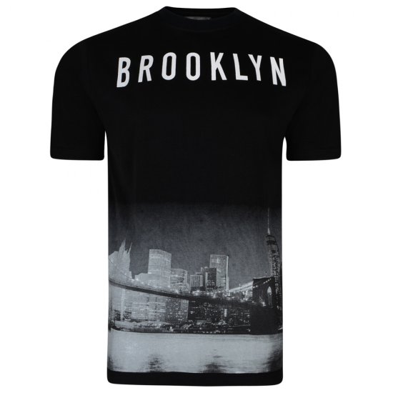 Kam Jeans 5229 Brooklyn T-shirt Black - Tričká - Nadrozmerné tričká - 2XL-14XL