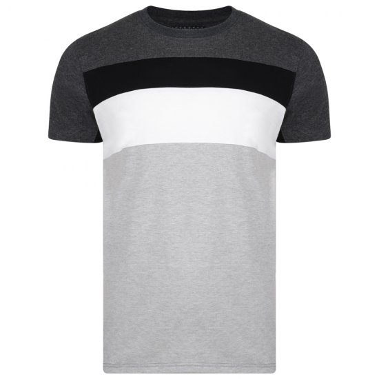 Kam Jeans 5231 Cut and Sew T-shirt Grey - Tričká - Nadrozmerné tričká - 2XL-14XL