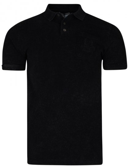 Kam Jeans 5232 Acid Wash Polo Black - Polokošele - Polokošele 2XL-8XL