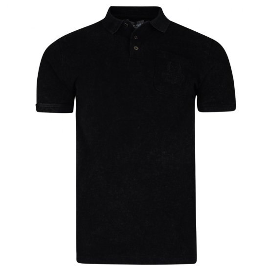 Kam Jeans 5232 Acid Wash Polo Black - Polokošele - Polokošele 2XL-8XL