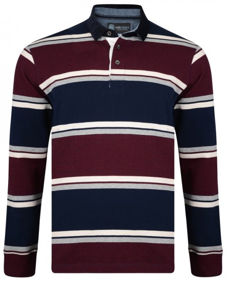 Kam Jeans 5242 Long Sleeve Polo Burgundy - Polokošele - Polokošele 2XL-8XL