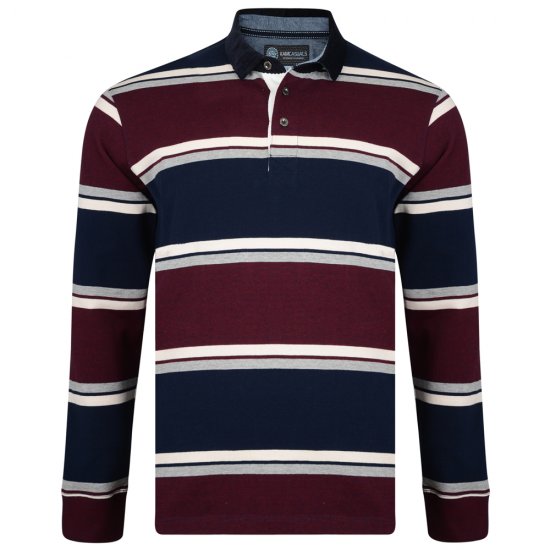 Kam Jeans 5242 Long Sleeve Polo Burgundy - Polokošele - Polokošele 2XL-8XL