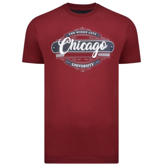 Kam Jeans 5253 T-shirt Burgundy - Tričká - Nadrozmerné tričká - 2XL-14XL