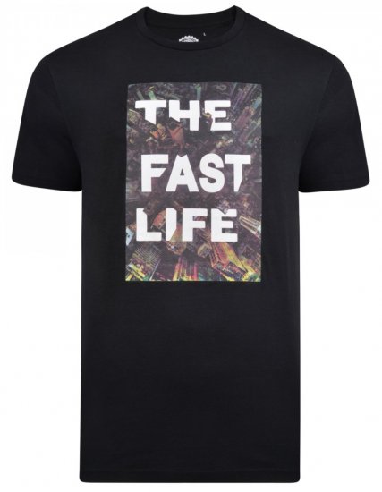 Kam Jeans 5258 Fast Life T-Shirt Black - Tričká - Nadrozmerné tričká - 2XL-14XL