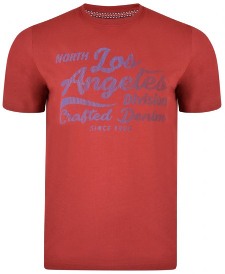 Kam Jeans 5302 T-shirt Burgundy - Tričká - Nadrozmerné tričká - 2XL-14XL