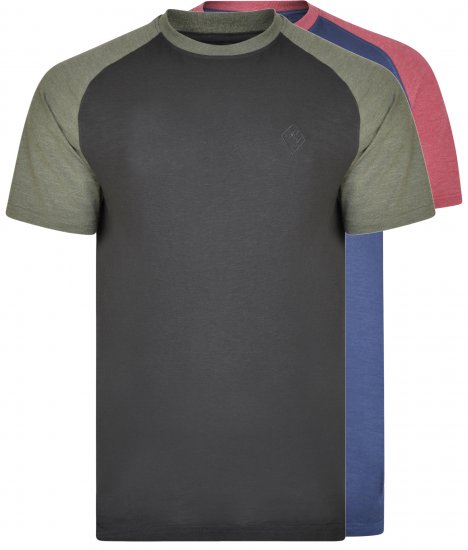 Kam Jeans 5314 Twin pack T-shirts Black/Navy - Tričká - Nadrozmerné tričká - 2XL-14XL