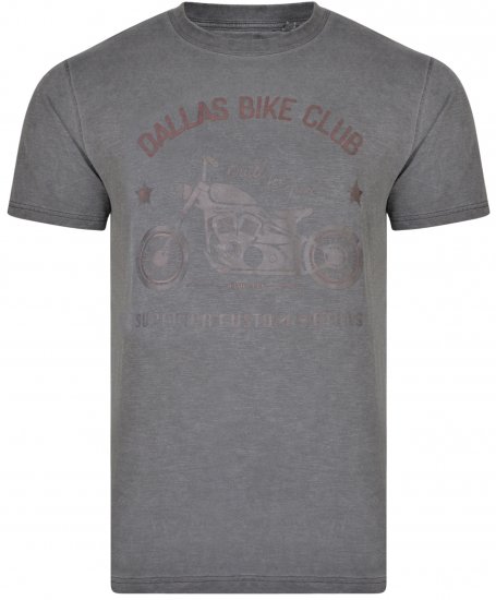 Kam Jeans 5316 Dallas Bike Club T-shirt Charcoal - Tričká - Nadrozmerné tričká - 2XL-14XL