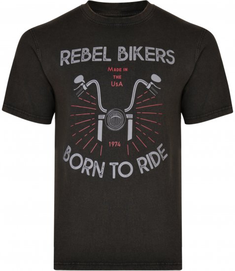 Kam Jeans 5319 Rebel Bikers T-shirt Black - Tričká - Nadrozmerné tričká - 2XL-14XL