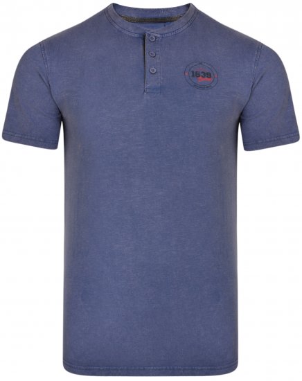 Kam Jeans 5320 Buttoned T-shirts Indigo Blue - Tričká - Nadrozmerné tričká - 2XL-14XL