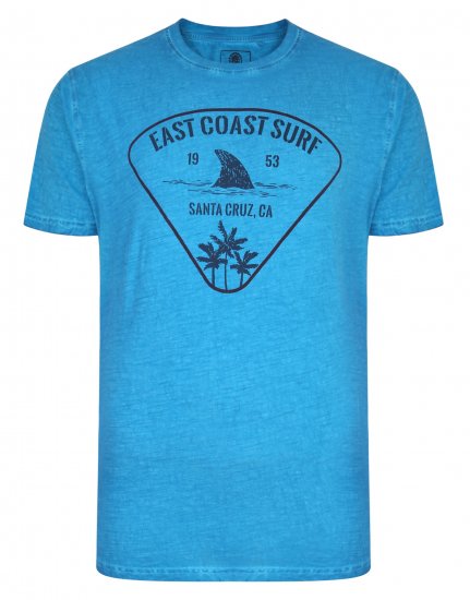 Kam Jeans East Coast Crew Neck Tee Turk Blue - Tričká - Nadrozmerné tričká - 2XL-14XL