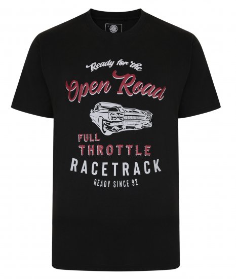 Kam Jeans 5342 Open Road Tee Black - Tričká - Nadrozmerné tričká - 2XL-14XL