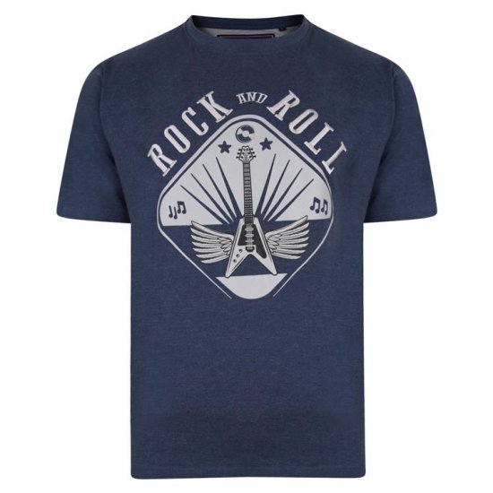 Kam Jeans 5349 Rock N Roll T-shirt Indigo - Tričká - Nadrozmerné tričká - 2XL-14XL