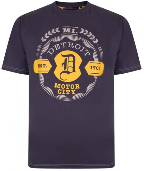 Kam Jeans 5350 Detroits Motors T-shirt Charcoal - Tričká - Nadrozmerné tričká - 2XL-14XL