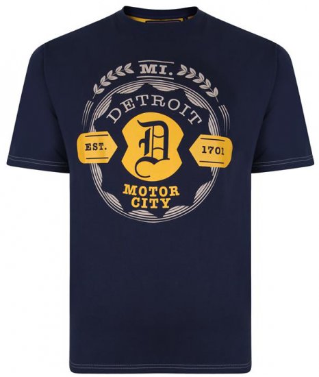 Kam Jeans 5350 Detroits Motors T-shirt Indigo - Tričká - Nadrozmerné tričká - 2XL-14XL