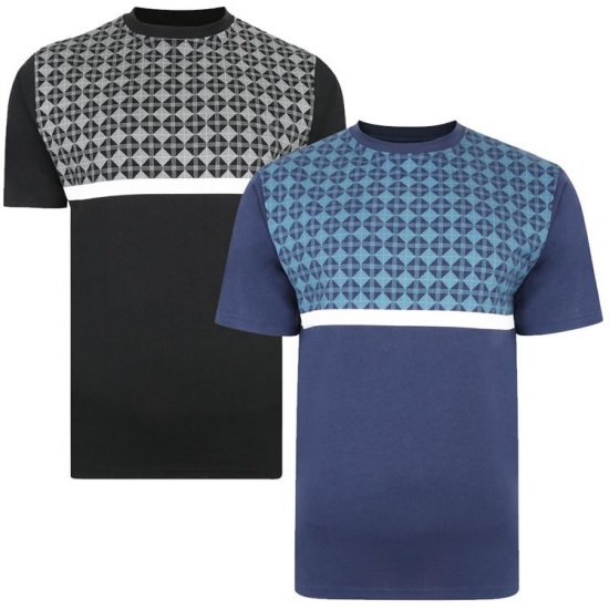 Kam Jeans 5366 Twin Pack Crew Neck T-Shirts - Tričká - Nadrozmerné tričká - 2XL-14XL