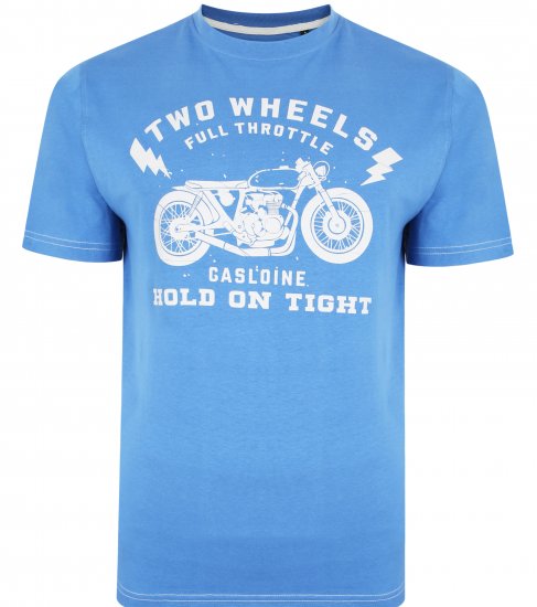 Kam Jeans 5371 Motorbike Print T-shirt Blue - Tričká - Nadrozmerné tričká - 2XL-14XL
