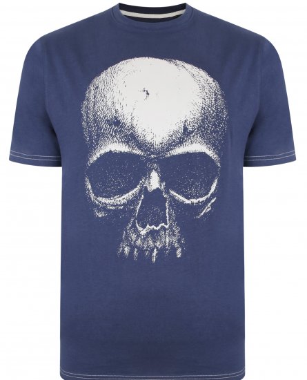 Kam Jeans 5374 Ghost Skull Print T-shirt Navy - Tričká - Nadrozmerné tričká - 2XL-14XL