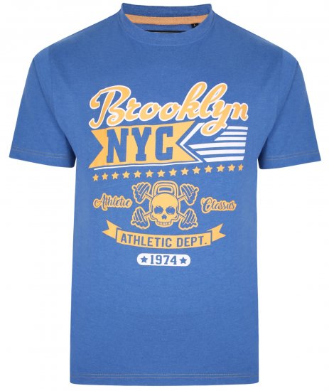 Kam Jeans 5389 Brooklyn NYC T-Shirt Blue - Tričká - Nadrozmerné tričká - 2XL-14XL