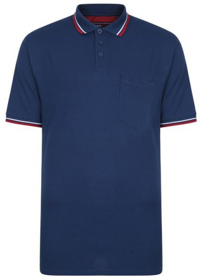 Kam Jeans 5400B Tipped Polo with Pocket Insignia Blue - Polokošele - Polokošele 2XL-8XL