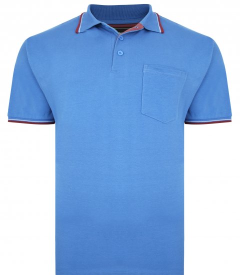 Kam Jeans 5400C Tipped Polo with Pocket Blue - Polokošele - Polokošele 2XL-8XL
