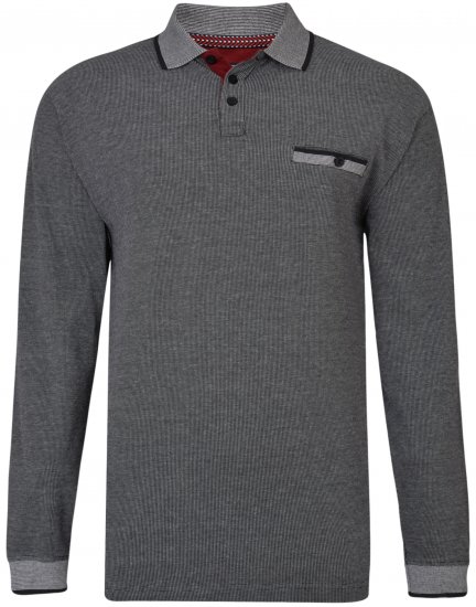 Kam Jeans 5429 Long Sleeve Polo Black - Polokošele - Polokošele 2XL-8XL
