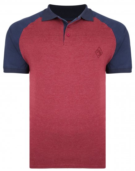 Kam Jeans 5446 Raglan Marl Jersey Polo Burgundy - Polokošele - Polokošele 2XL-8XL