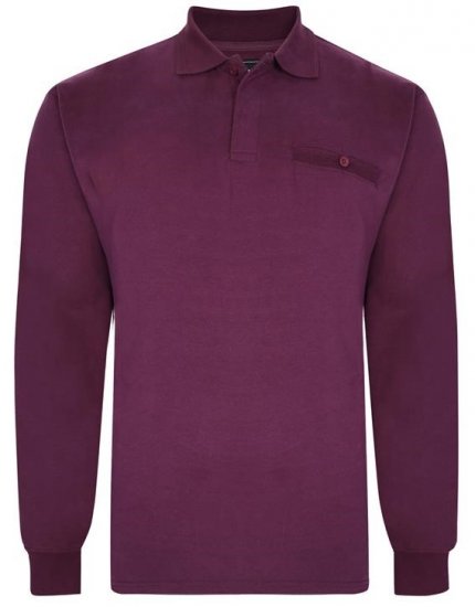 Kam Jeans 5457 LS Peach Finish Polo Plum - Polokošele - Polokošele 2XL-8XL