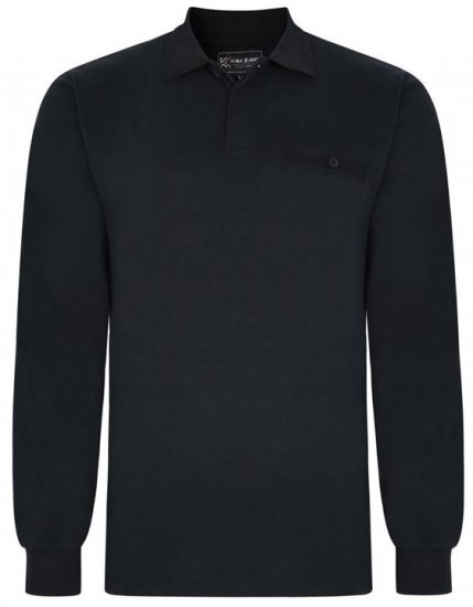 Kam Jeans 5457 LS Peach Finish Polo Black - Polokošele - Polokošele 2XL-8XL