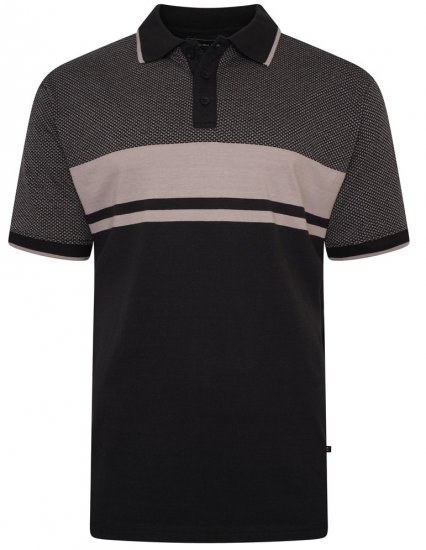 Kam Jeans 5462 Dobby Weave Polo Black - Polokošele - Polokošele 2XL-8XL