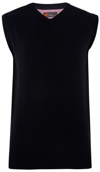 Kam Jeans V-neck Knitted Vest Black - Mikiny & mikiny bez kapucne - Mikiny & Mikiny s Kapucňou 2XL-12XL