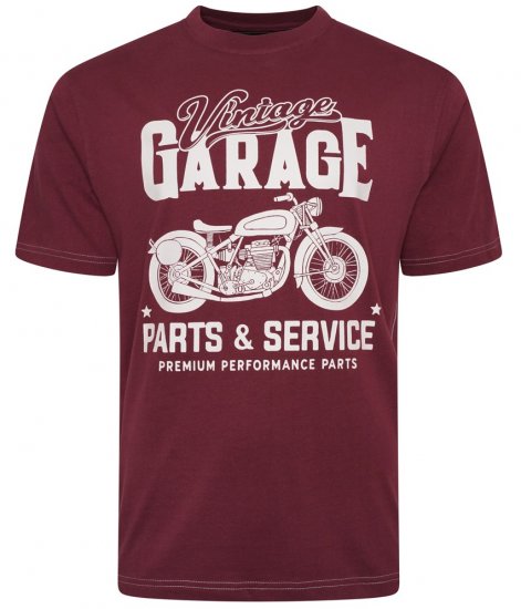 Kam Jeans 5702 Vintage Print T-Shirt Plum - Tričká - Nadrozmerné tričká - 2XL-14XL
