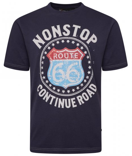 Kam Jeans 5708 Route 66 T-Shirt Navy - Tričká - Nadrozmerné tričká - 2XL-14XL