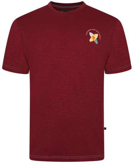Kam Jeans 5709 Summer Adventure Print Tee Burgundy - Tričká - Nadrozmerné tričká - 2XL-14XL