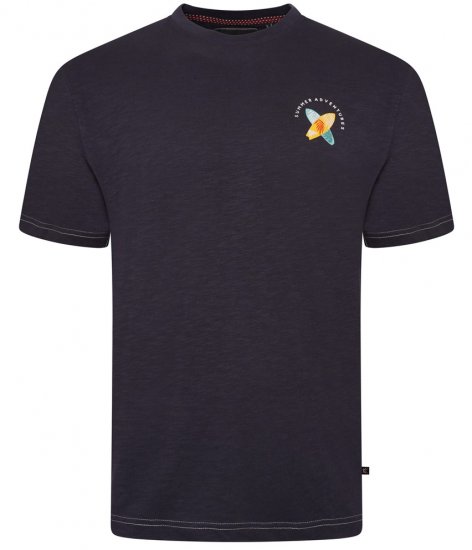 Kam Jeans 5709 Summer Adventure Print Tee Indigo - Tričká - Nadrozmerné tričká - 2XL-14XL