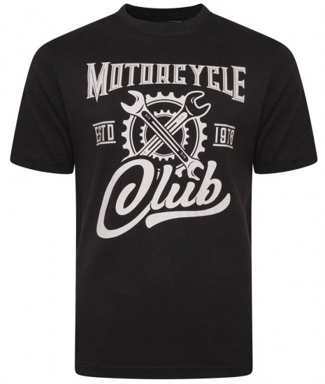 Kam Jeans 5712 Twin Pack Motorcycle/Cycle Print Tee Black and Navy - Tričká - Nadrozmerné tričká - 2XL-14XL
