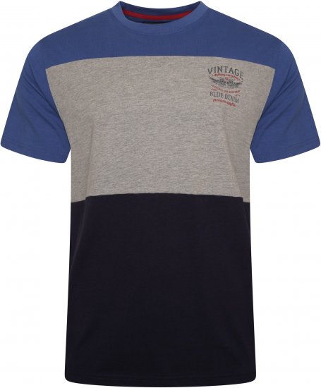 Kam Jeans 5746 Cut & Sew T-Shirt with Print Blue - Tričká - Nadrozmerné tričká - 2XL-14XL