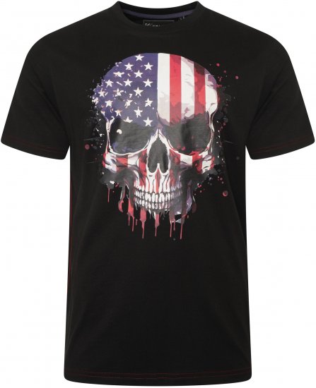 Kam Jeans 5756 USA Ghost Skull Print T-Shirt Black - Tričká - Nadrozmerné tričká - 2XL-14XL