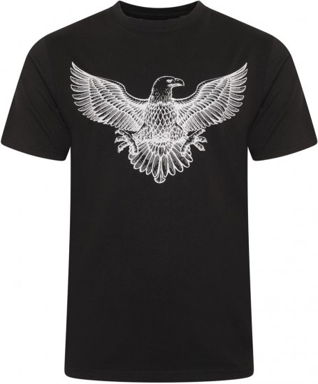 Kam Jeans 5758 Eagle Print T-Shirt Black - Tričká - Nadrozmerné tričká - 2XL-14XL