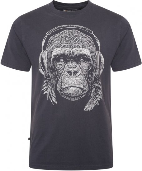 Kam Jeans 5759 Stencil Gorilla Print T-Shirt Indigo - Tričká - Nadrozmerné tričká - 2XL-14XL