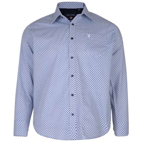 Kam Jeans 6154 Long Sleeve Dobby Print Shirt - Košele - Košele 2XL-10XL