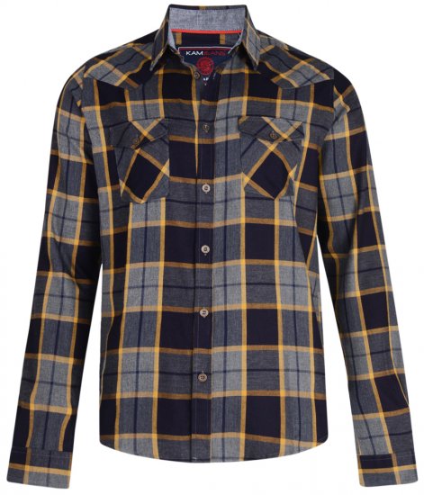 Kam Jeans 6172 Long Sleeve Shirt Grey - Košele - Košele 2XL-10XL