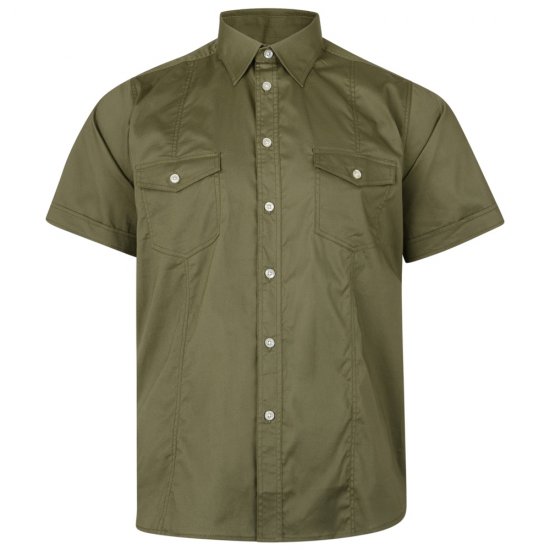 Kam Jeans 6180 Retro Stretch Shirt Khaki DUPLICATE - Košele - Košele 2XL-10XL