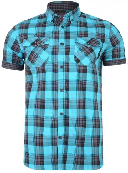 Kam Jeans 6184 Short Sleeve Shirt Teal - Košele - Košele 2XL-10XL