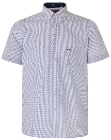 Kam Jeans 6186 Short Sleeve Shirt Blue - Košele - Košele 2XL-10XL