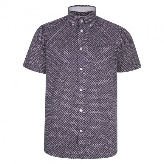 Kam Jeans 6206 Paisley Print Shirt Navy - Košele - Košele 2XL-10XL