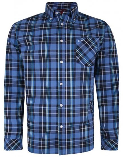 Kam Jeans 6208 LS Casual Check Shirt Denim - Košele - Košele 2XL-10XL