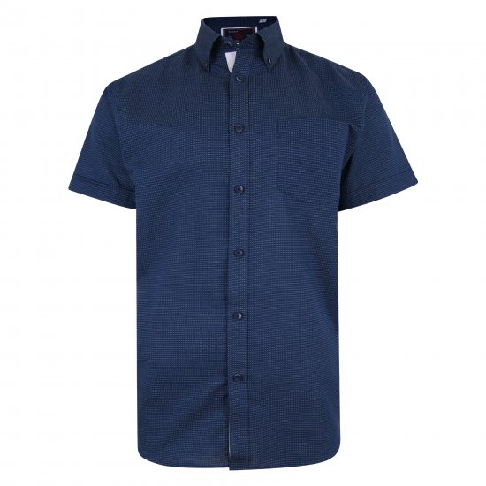 Kam Jeans 6210 SS Dobby Stitch Shirt Indigo - Košele - Košele 2XL-10XL