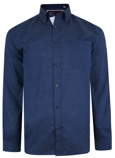 Kam Jeans 6210 LS Dobby Stitch Shirt Indigo - Košele - Košele 2XL-10XL