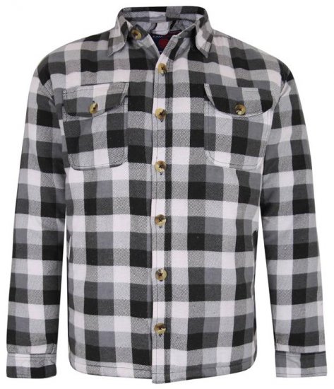 Kam Jeans 6213 Sherpa Lined Flannel Shirt Black - Košele - Košele 2XL-10XL
